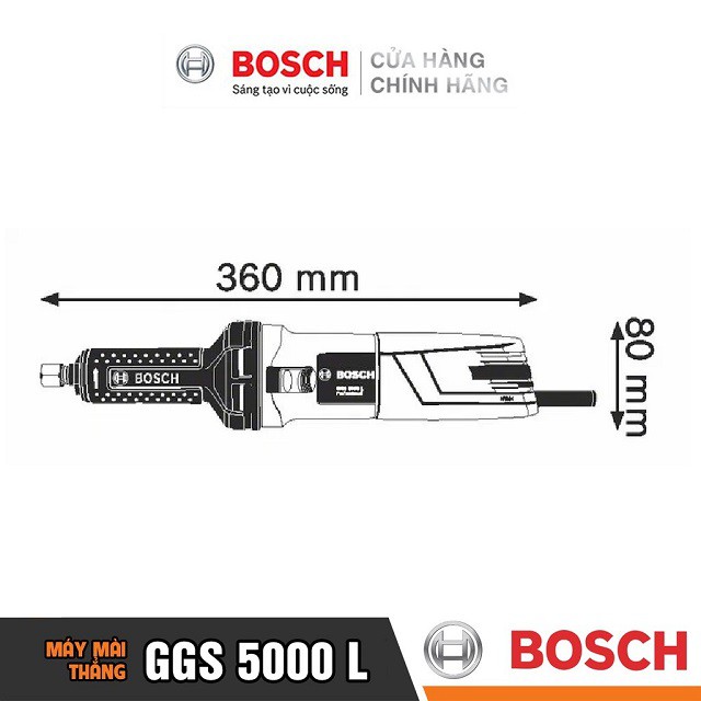 [CHÍNH HÃNG] Máy Mài Thẳng Bosch GGS 5000 L (6MM-500W) Giá Đại Lý Cấp 1, Bảo Hành Tại Các TTBH Toàn Quốc