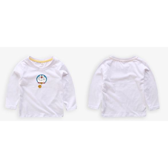Áo Thun Cotton Tay Dài In Hình Doraemon 5 Màu Lựa Chọn Cho Bé Trai