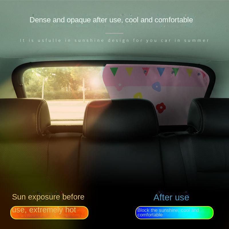Rèm Che Nắng Cách Nhiệt Thông Dụng Kiểu Hoạt Hình Có Giác Hút Gắn Kính Chắn Gió Sau Cho Xe Hơi