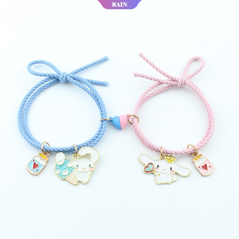 Sanrio Cinnamoroll Vòng Tay Dây Bện Mặt Dây Chuyền Nam Châm Có Thể Điều Chỉnh Thời Trang Mới Cho Cặp Đôi [RAIN]