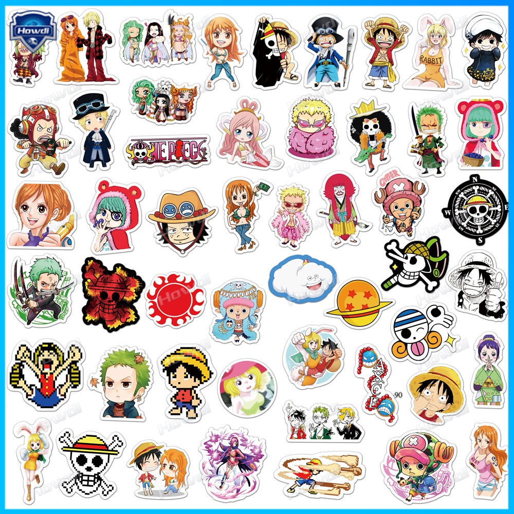 Miếng Dán Trang Trí Mũ Bảo Hiểm / Xe Mô Tô Chống Thấm Nước Hoạ Tiết One Piece
