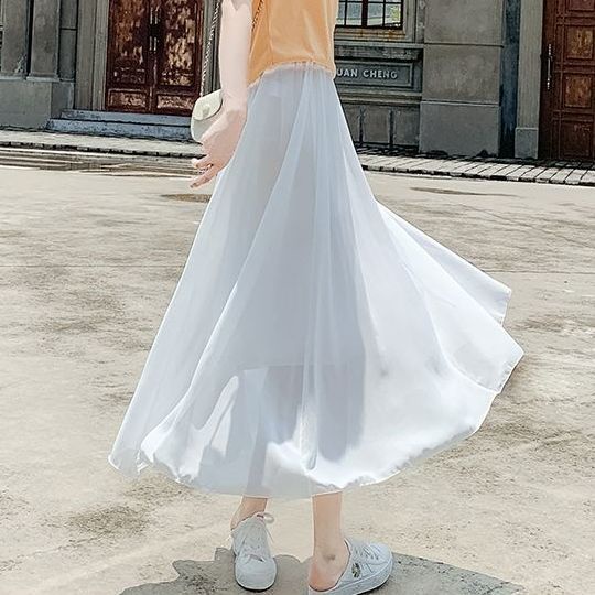 Chân Váy Chiffon Dài Lưng Cao Kiểu Mới Dành Cho Nữ