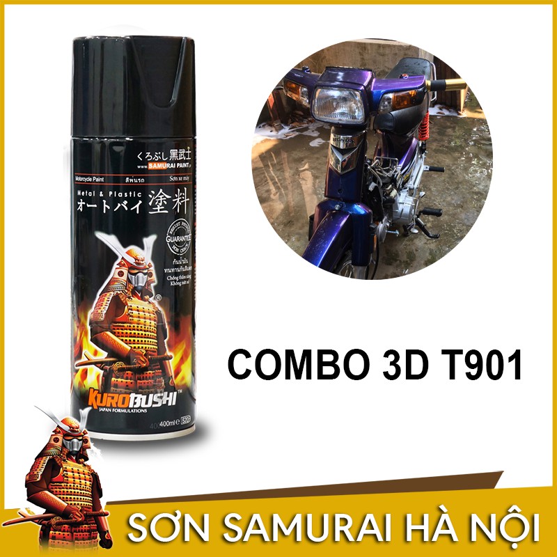 Combo sơn Samurai màu 3D T901 Tím Titan