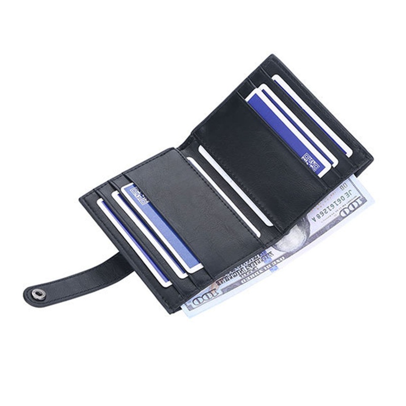 Ví Da PU Ngắn Gập Đôi Phong Cách Vintage Thời Trang Cho Nam