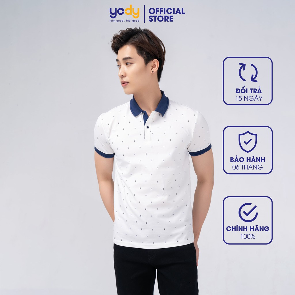 Áo Polo Yody Nam Cotton mắt chim thấm hút thoáng mát mềm mịn co dãn APM4205