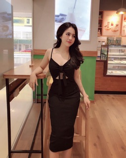 Đầm Body Hai Dây Thăt Nơ