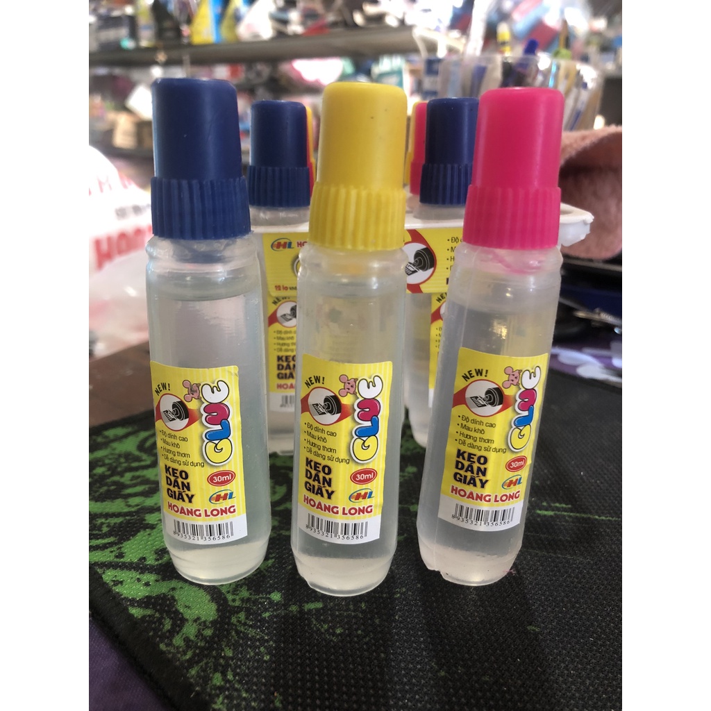 Vỉ 12 Lọ Hồ Nước Hoàng Long GLUE Dán Giấy - 30ml