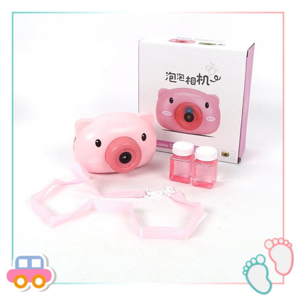 Máy chụp ảnh thổi bong bóng xà phòng chú heo phát nhạc Doli Kids