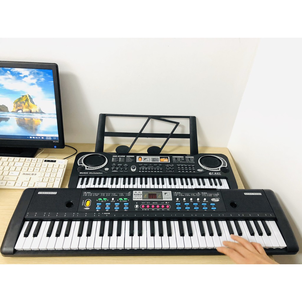 [Mã LIFE020650K giảm 10% đơn 200K] Đàn Organ Đàn Piano cho bé 61 phím Keyboard tặng kèm míc cho người mới chơi
