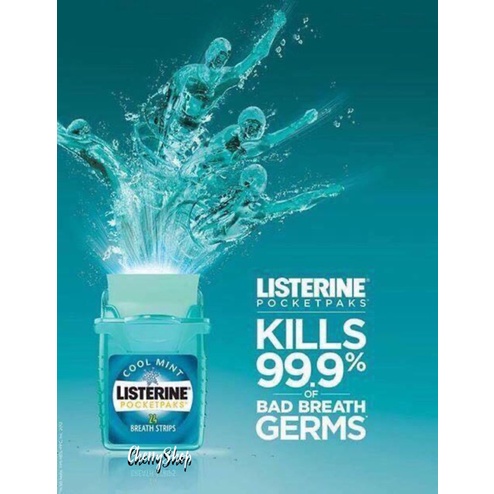 Miếng Ngậm Thơm Miệng LISTERINE Pocketpaks Breath Strips Mỹ – Loại 3 vỉ X 24 Miếng