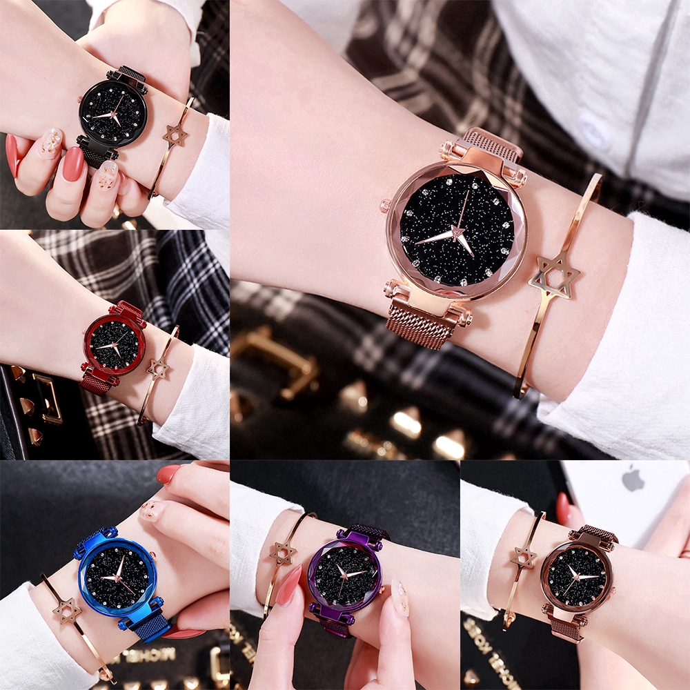Đồng hồ đeo tay Analog Quazt phong cách bầu trời sao thời trang cho nữ | BigBuy360 - bigbuy360.vn