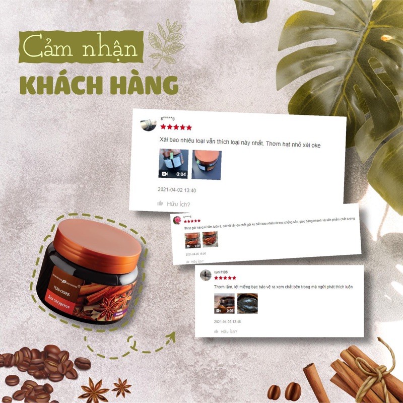 Tẩy tế bào chết body chiết xuất quế hồi và cafe