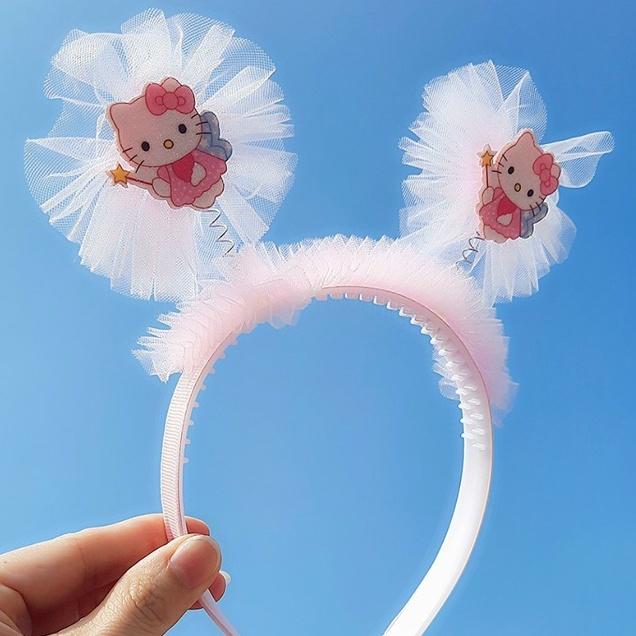 Cài tóc vải von cute công chúa cho bé gái có lò xo nhúng cao cấp