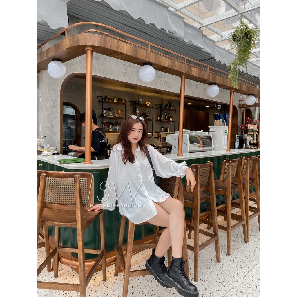 [Mã WASKT304 giảm 15% tối đa 30K đơn 99K] Áo sơ mi voan pastel ống tay rộng buộc nơ (Ảnh thật) | BigBuy360 - bigbuy360.vn