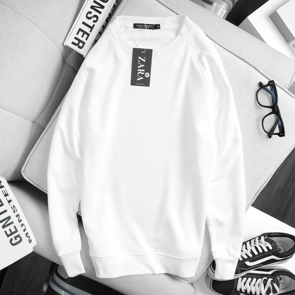 Áo thun tay dài Sweater màu trơn Unisex Cotton nỉ chân cua mềm mịn thấm hút tốt - 4 màu