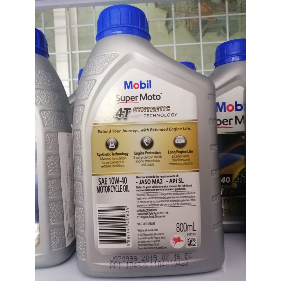 Nhớt Mobil Xe Máy 10w40, 20w50 0.8L/1L Cho Xe Số, Xe Tay Ga Chính Hãng Nhập Khẩu Singapore