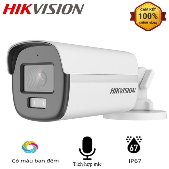 Camera HD-TVI 4 in 1 3K ColorVu Camera HDTVI có màu ban đêm phạm vi 40m, tích hợp mic 5MP HIKVISION DS-2CE12KF0T-FS