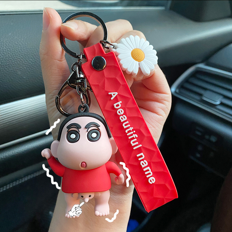 Vòng đeo chìa khóa kim loại trên ô tô Crayon Shin-Chan AJ Thiết kế mẫu Móc chìa khóa có chất lượng tốt và hình dáng dễ thương