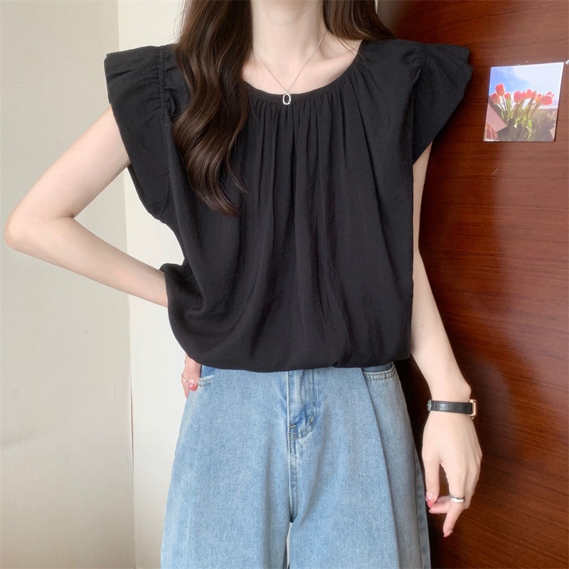 Áo Sơ Mi Tay Cánh Tiên Dáng Rộng Thiết Kế Mới Thời Trang Mùa Hè