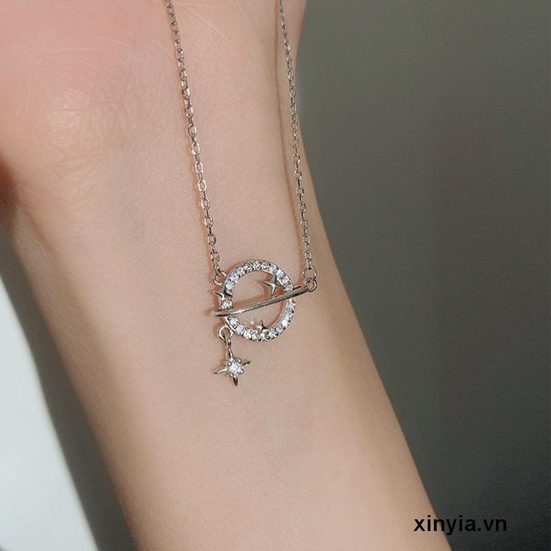 Vòng cổ Mặt Hình Hành Tinh Mặt Trăng Ngôi Sao Pha Lê Thời Trang Cho Nữ