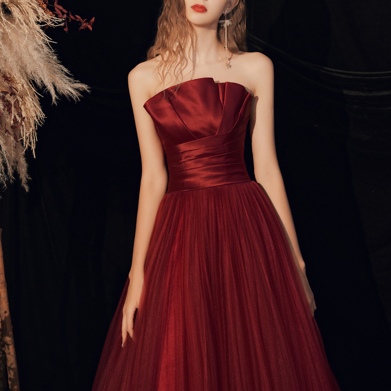 Toast clothing women new style wine red elegant banquet evening dress skirt long slim fashion dress | BigBuy360 - bigbuy360.vn