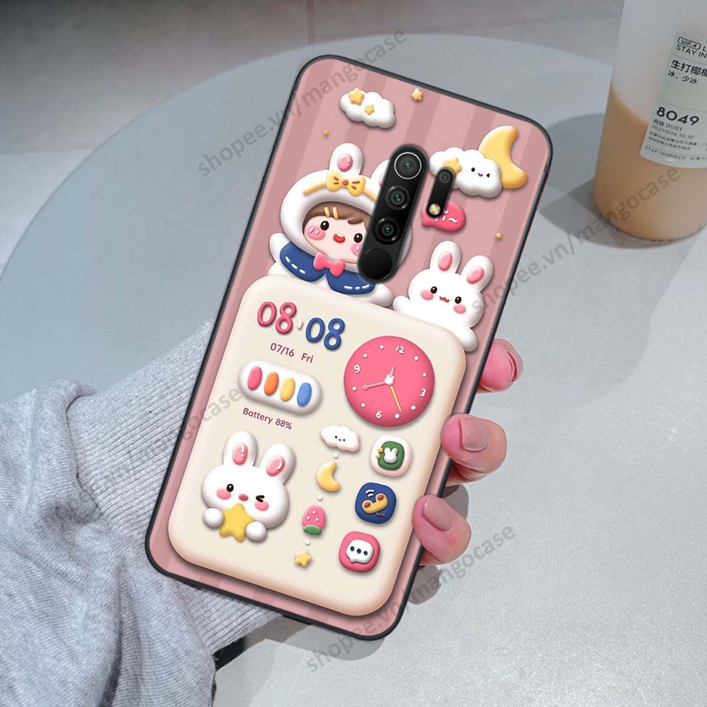 Ốp lưng Xiaomi Redmi 9 hình gấu, thỏ, đồng hồ cute dễ thương