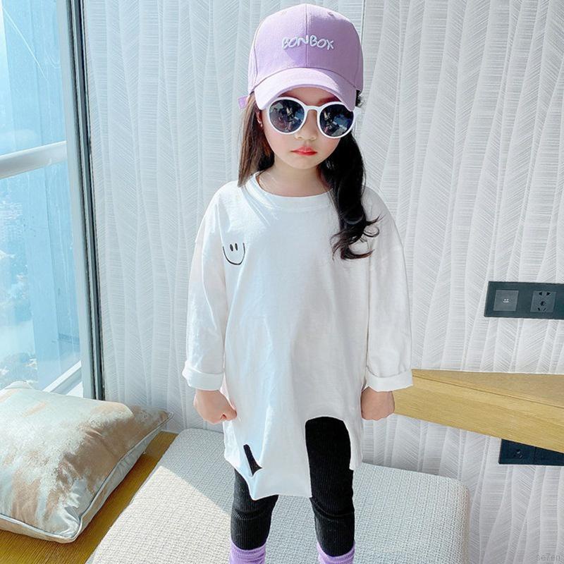 Áo sơ mi tay dài in họa tiết hoạt hình kiểu Hàn Quốc thời trang mùa thu cho bé gái Se7en