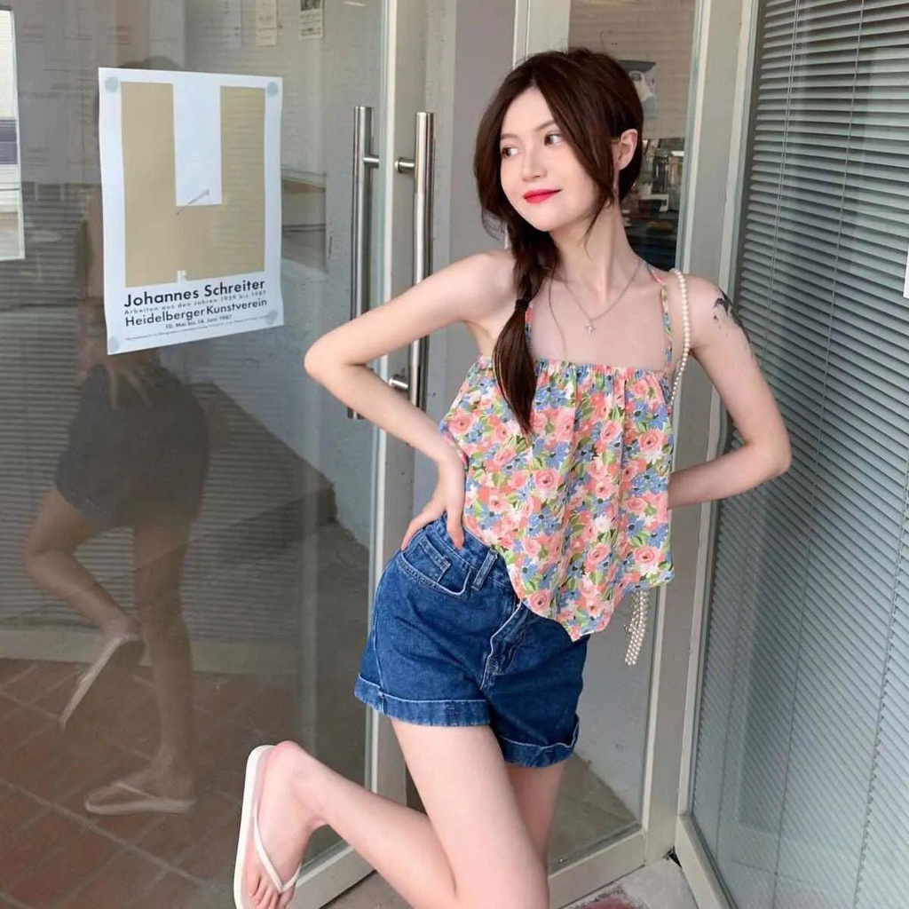 Áo Dây Nữ Cộc Tay Hở Eo Quyến Rũ