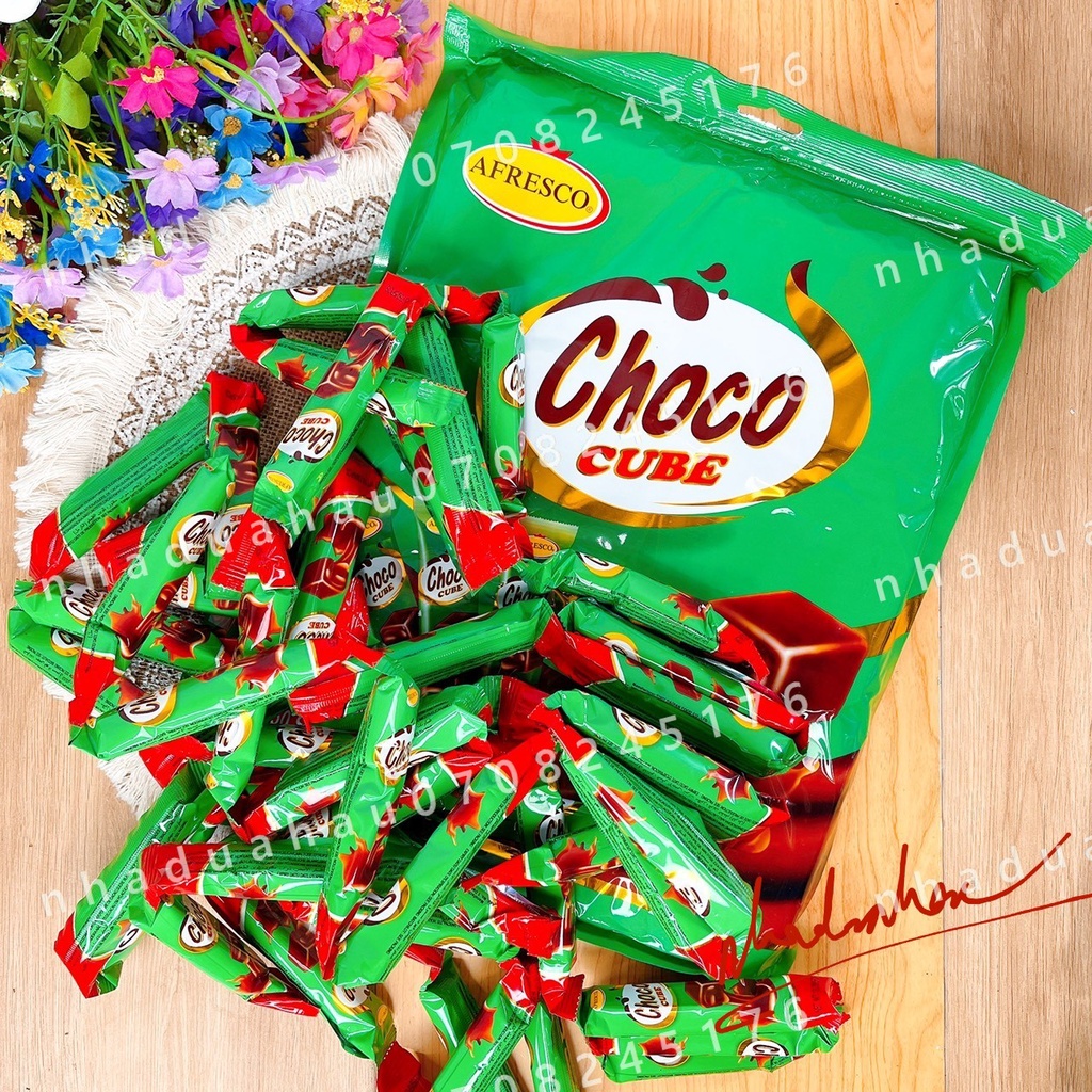 Một gói kẹo choco cube viên nén Hongkong gói lớn gồm 50 thanh nhỏ 687.5g