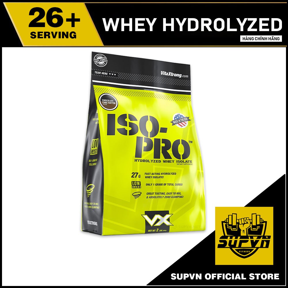 VitaXtrong Iso Pro 2lbs Whey Hydrolyzed Isolate  - Sữa Tăng Cơ Hấp Thu Nhanh Túi Nhỏ
