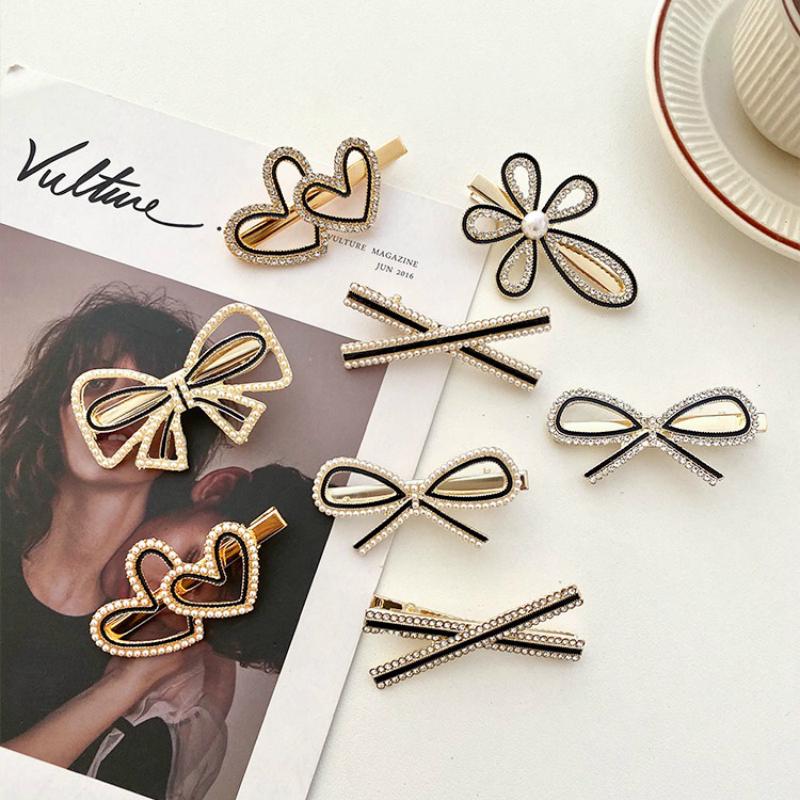 Kẹp Tóc Hình Nơ Đính Ngọc Trai Xinh Xắn