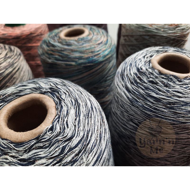 Sợi cotton hàn màu loang mềm mịn, nhẹ, đan móc áo váy