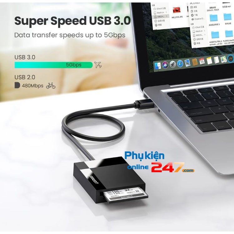 Đầu đọc thẻ nhớ SD/TF/CF/MS chuẩn USB 3.0 cao cấp