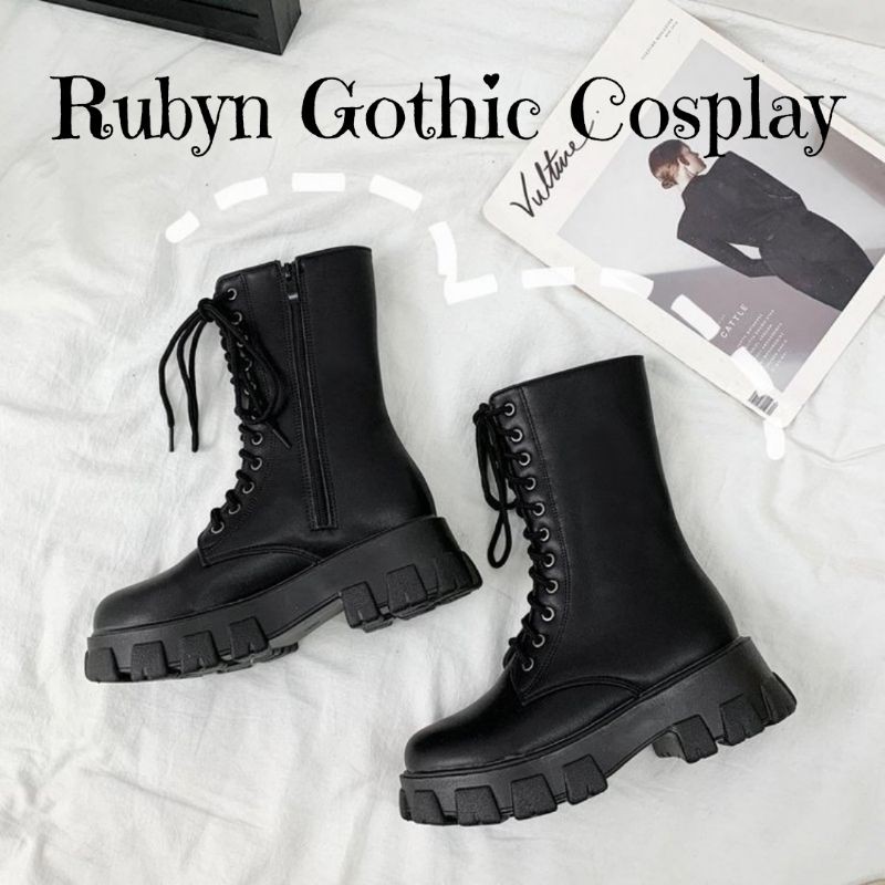 [SẴN TRẮNG, ĐEN]🔥 Giày Boots chiến binh cổ cao Gothic khóa kéo siêu cá tính ( Size 35 - 40 )