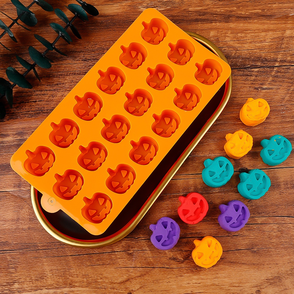 Khuôn Silicone 18 Ngăn Tạo Hình Chủ Đề Halloween Trang Trí Bánh