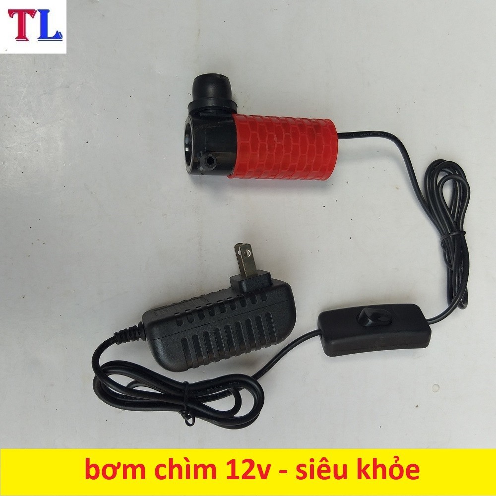 Bơm chìm mini 12V - 30W máy Bơm nước cắt rãnh tường
