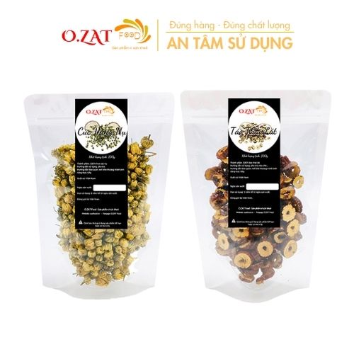 Set trà hoa cúc nụ táo đỏ thái lát loại 1 OZAT FOOD mỗi loại 100g giúp ngủ ngon giảm căng thẳng