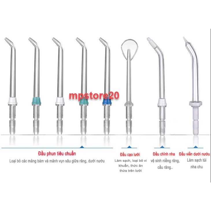 Các loại đầu xịt cho máy tăm nước h2ofloss - Hàng chính hãng