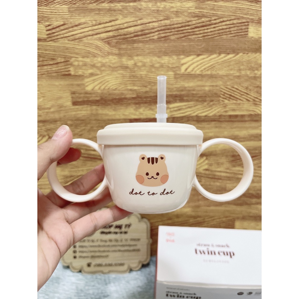 Cốc tập hút Dot To Dot kiêm cốc tập ăn dặm ăn snack cho bé TGM x DotToDot hình Gấu/ Thỏ/ Hổ/ Sóc