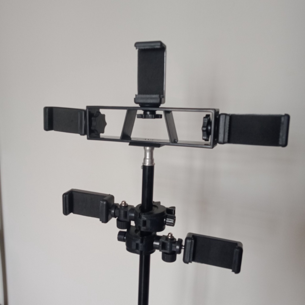 Bộ 5 Càng xoay 360 độ + Kẹp điện thoại Gậy chụp ảnh 3 chân, Cây livestream quay video tiktok ,tripod  tăng giảm được