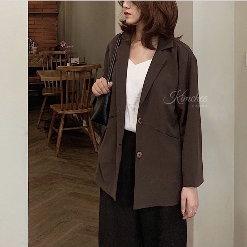 (GIÁ SHOCK) Áo blazer nâu tây Kimchee | BigBuy360 - bigbuy360.vn