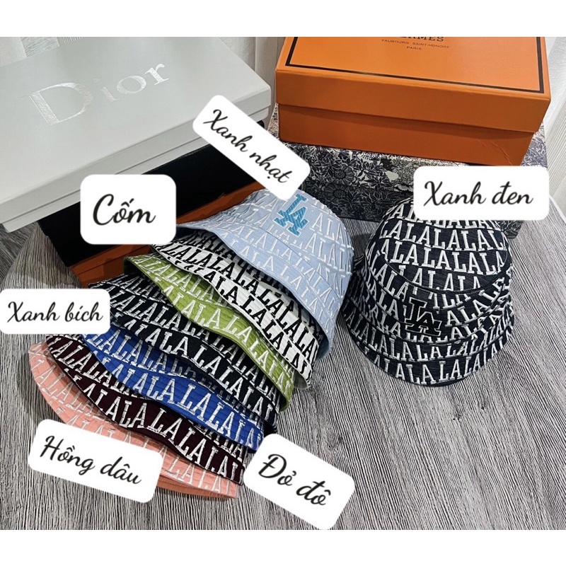 &lt;Nón tem xịn&gt; Nón bucket nam nữ, bo cụp thêu full nón chữ LA cao cấp