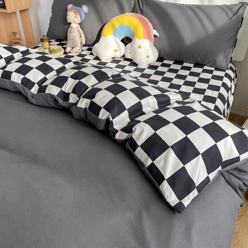 Bộ chăn ga gối Cotton TC kẻ MÂY BEDDING đủ màu đủ kích thước nệm