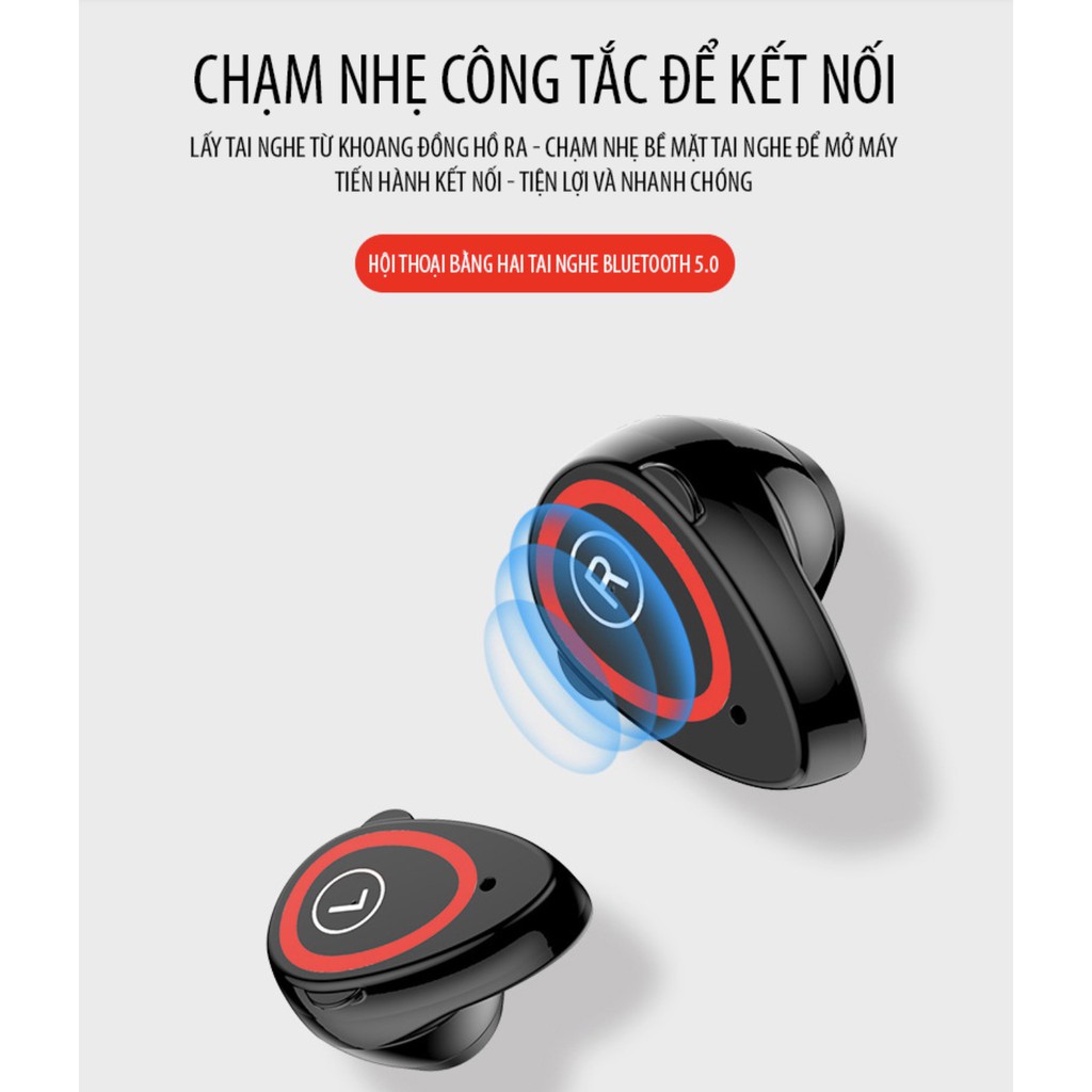 Đồng Hồ Thông Minh Đeo Tay Kiêm Tai Nghe Bluetooth chống nước 2in1 - HanruiOffical