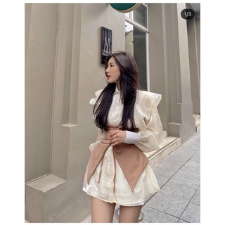 SET ĐẦM SƠ MI BÈO KÈM TAG ĐAN EO (KÈM VIDEO HÌNH THẬT)