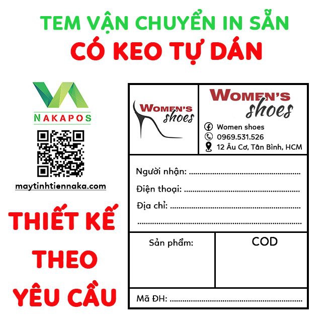 Nhận in gia công tem nhãn dán bao bì kích thước và mẫu in theo yêu cầu