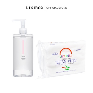Combo nước tẩy trang chacott 500ml và bông tẩy trang lilybell 3 lớp