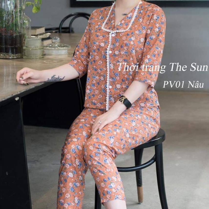 [Dáng Đẹp - Trẻ Trung] Bộ Đồ Mặc Nhà Nữ Hàng Cao Cấp Siêu Đẹp - PV01 Chất Thô Boy 2 Màu Xanh Và Nâu Thắm Hút Mô Hôi | BigBuy360 - bigbuy360.vn