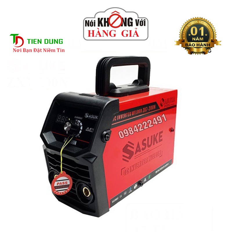 Máy hàn điện tử MINI Sasuke ZX7 200N - Có Đồng Hồ Hiển Thị Dòng Hàn - Bảo Hành 1 Năm