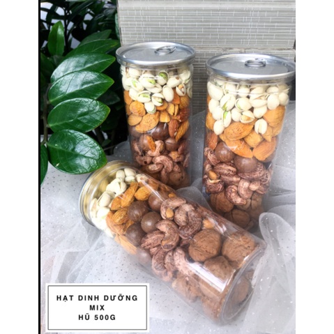 Hạt dinh dưỡng mix 5 loại hạt nguyên vỏ đã sấy chín (Điều, Óc chó, Hạnh nhân, Macca, Dẻ cười) ăn kiêng, giảm cân (500g)
